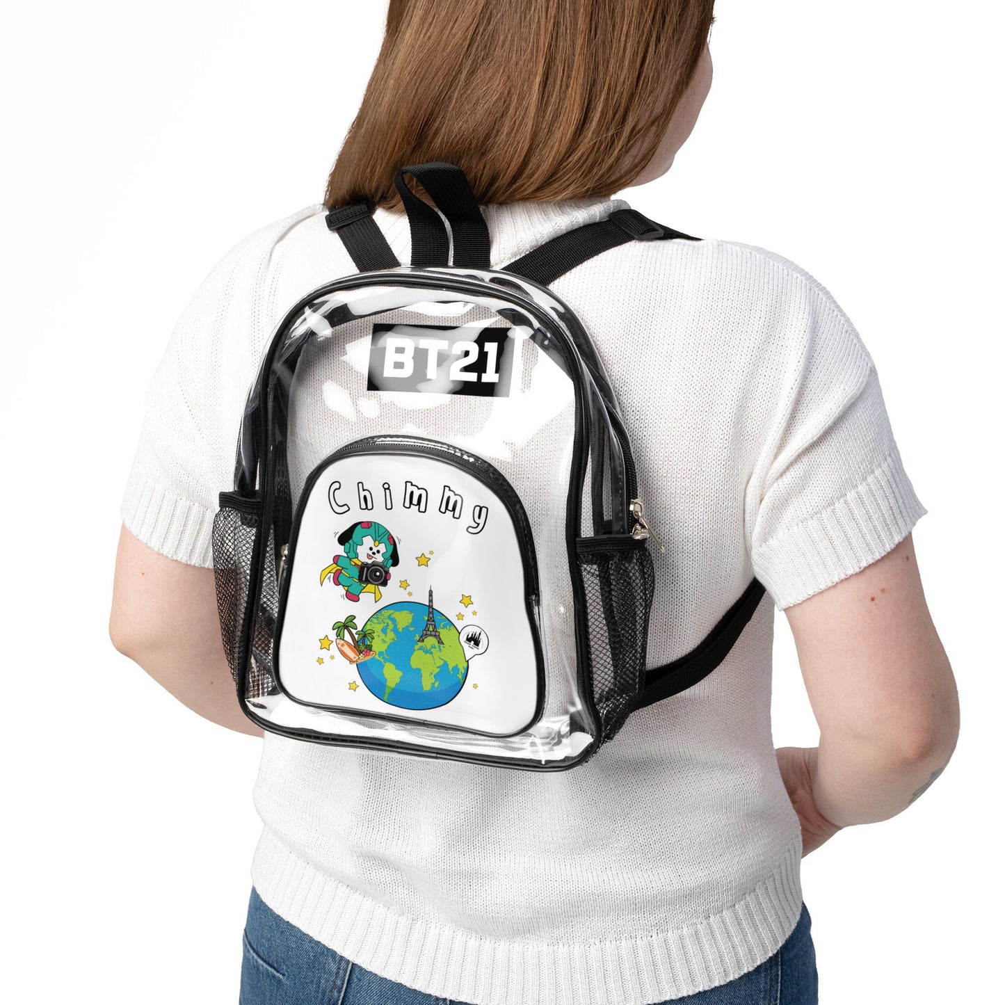 BT21 Chimmy Clear Stadium Concert Bag With White Background