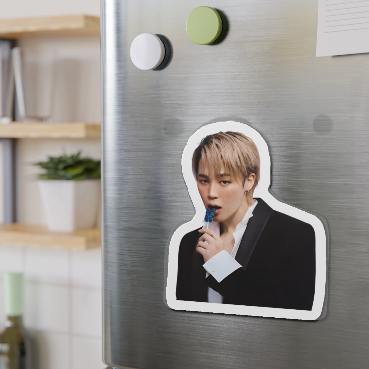 BTS Park Jimin Dior Photoshoot Eating a Sucker Magnet