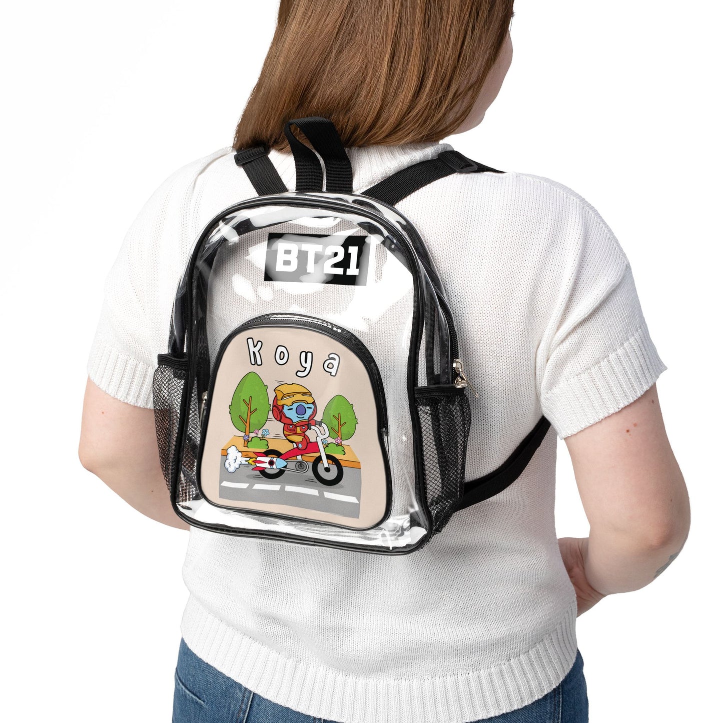 BT21 Koya Clear Stadium Concert Bag With Beige Background