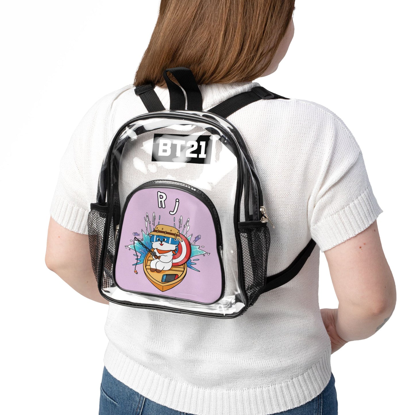 BT21 RJ Clear Stadium Concert Bag With Purple Background