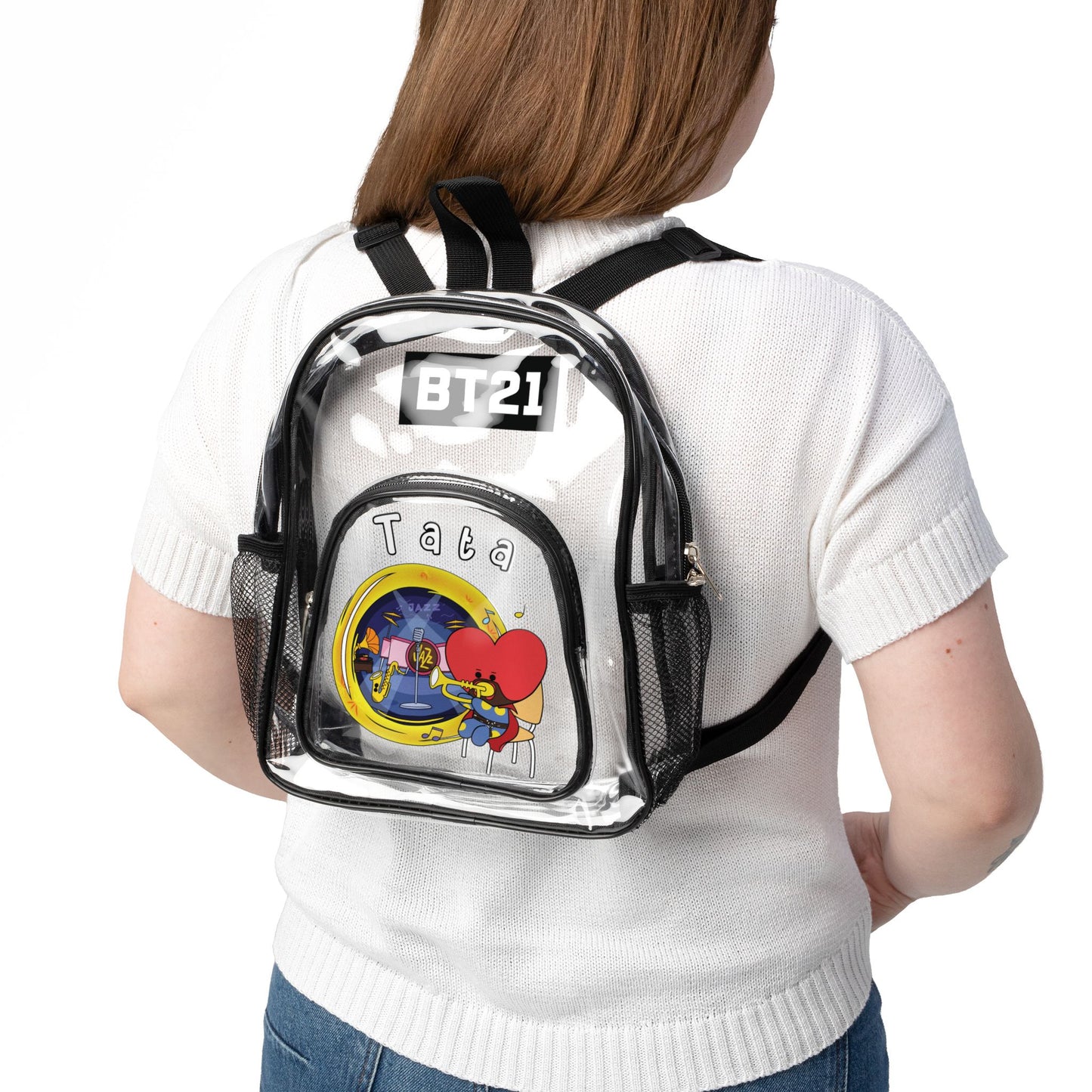 BT21 Tata Clear Stadium Backpack Concert Bag (Fully Clear) — Stadium Approved