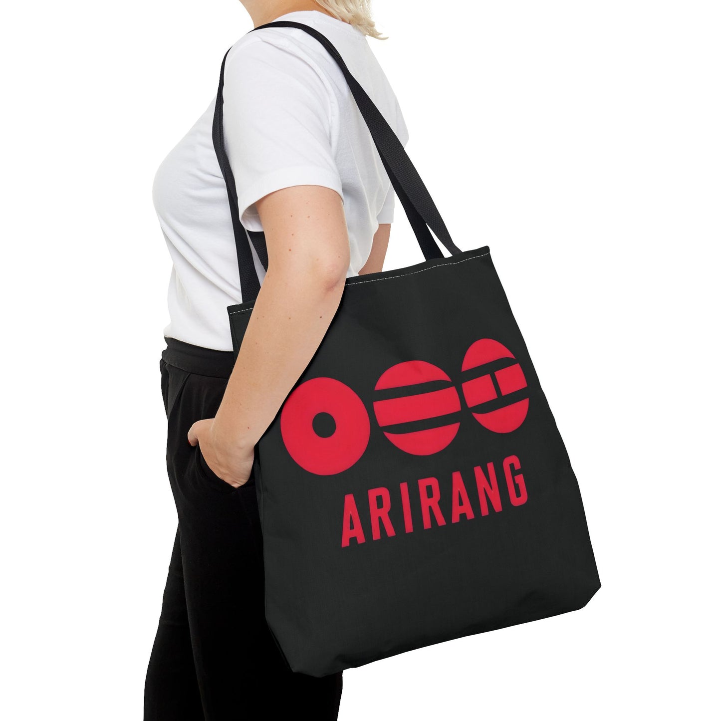 BTS Arirang 2026 World Tour Logo Design 1 Black Tote Bag