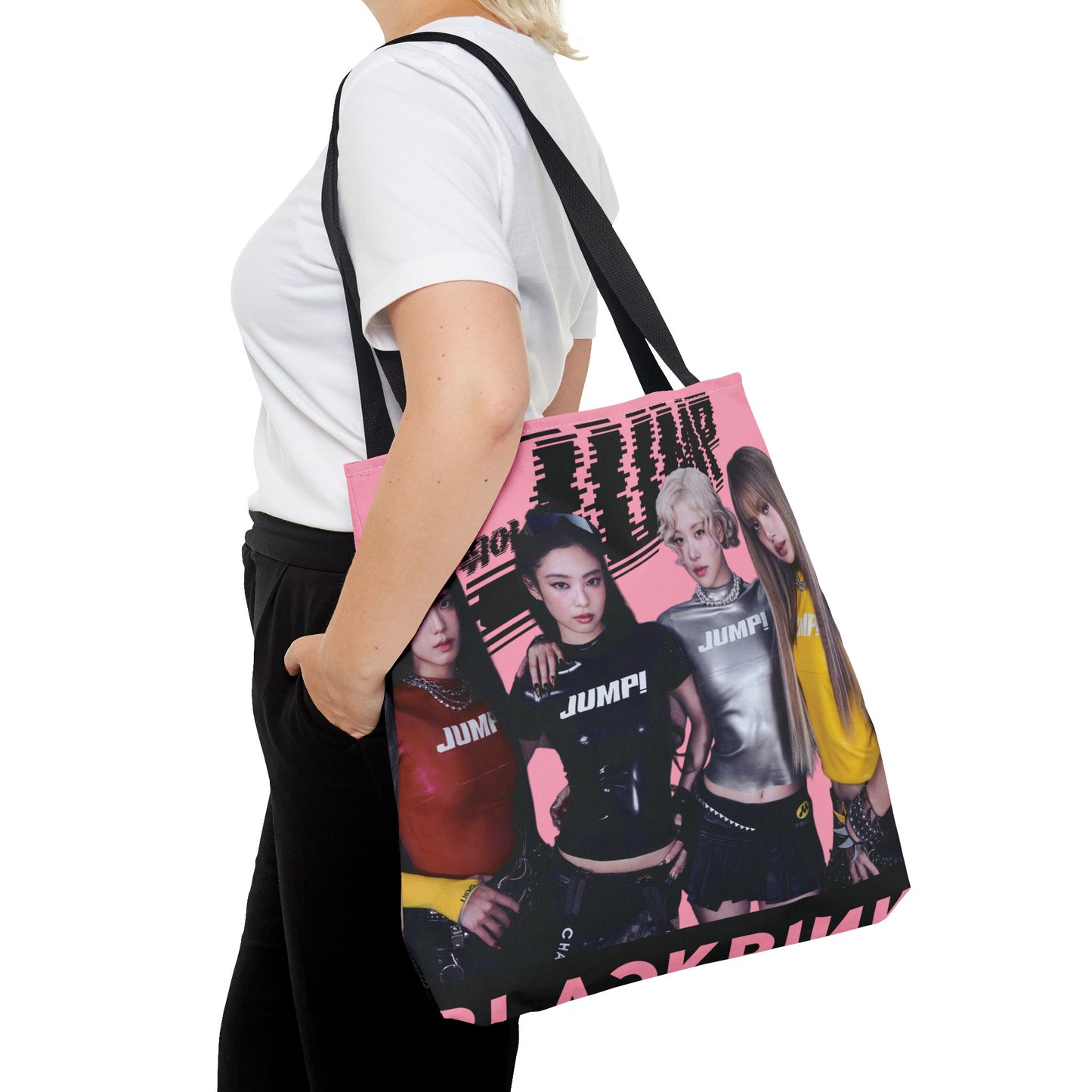 Black Pink Jump Tote Bag