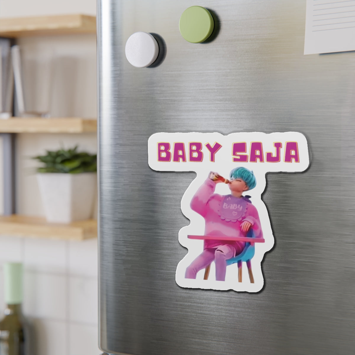 Kpop Demon Hunters Baby Saja Drinking Hot Sauce Magnet