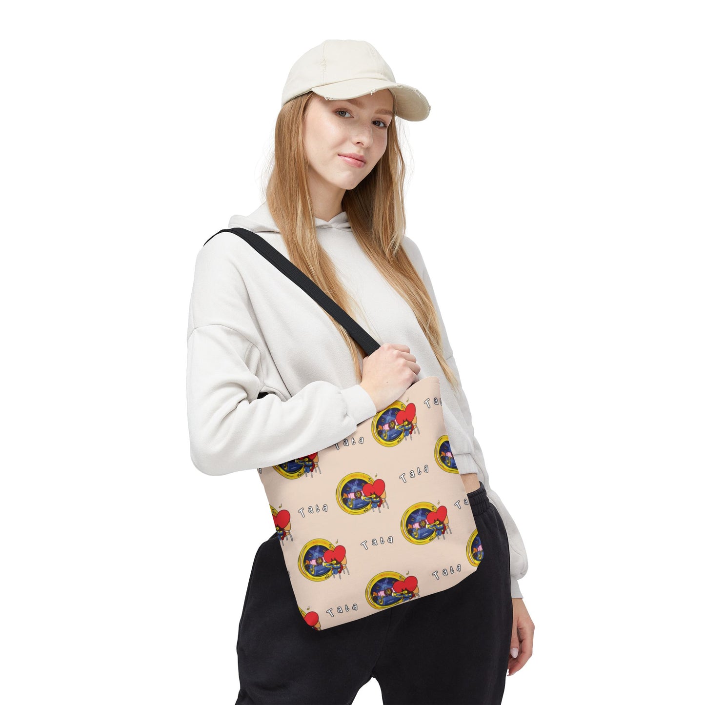 BT21 Tata Beige Tote Bag Pattern Design