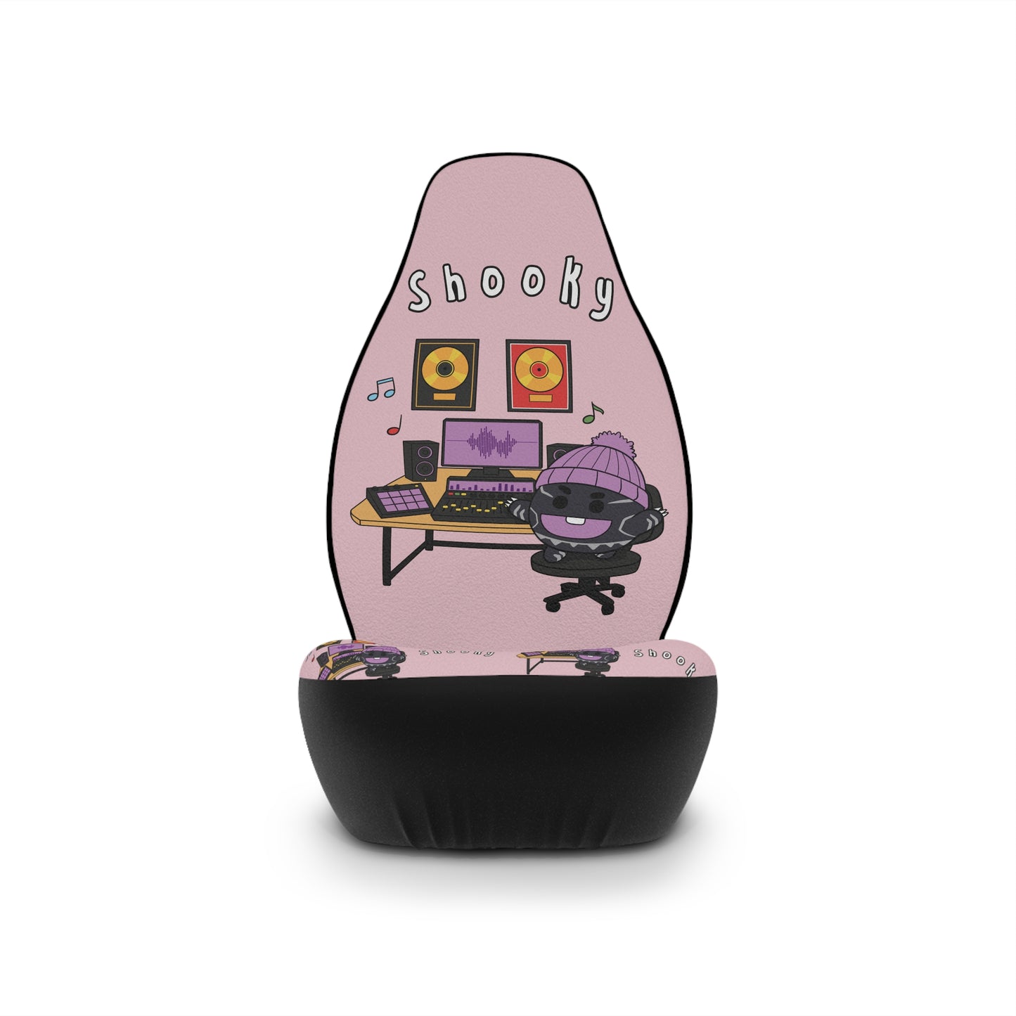 BT21 Shooky Pink Car Seat Cover Single Pattern Combo Design - Identical Set of 2
