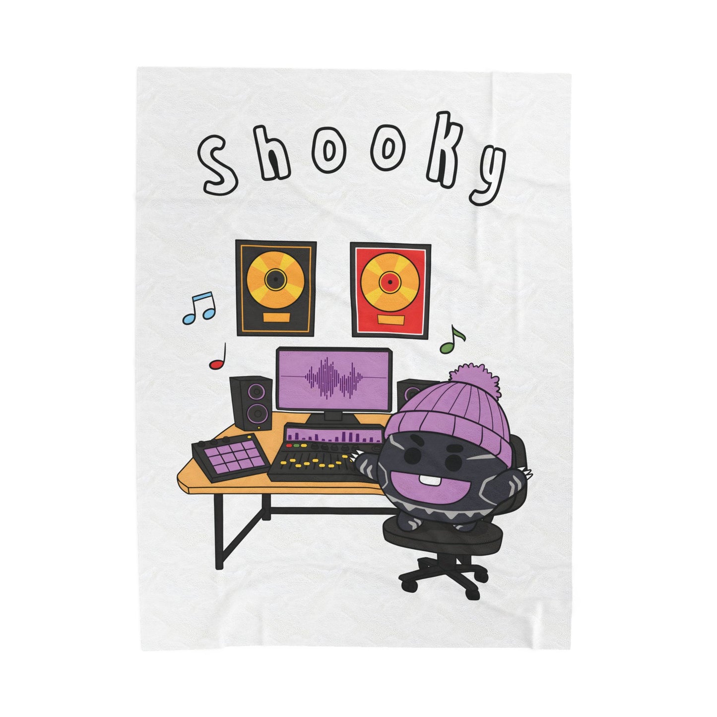 White Shooky Blanket - BT21 Single Design