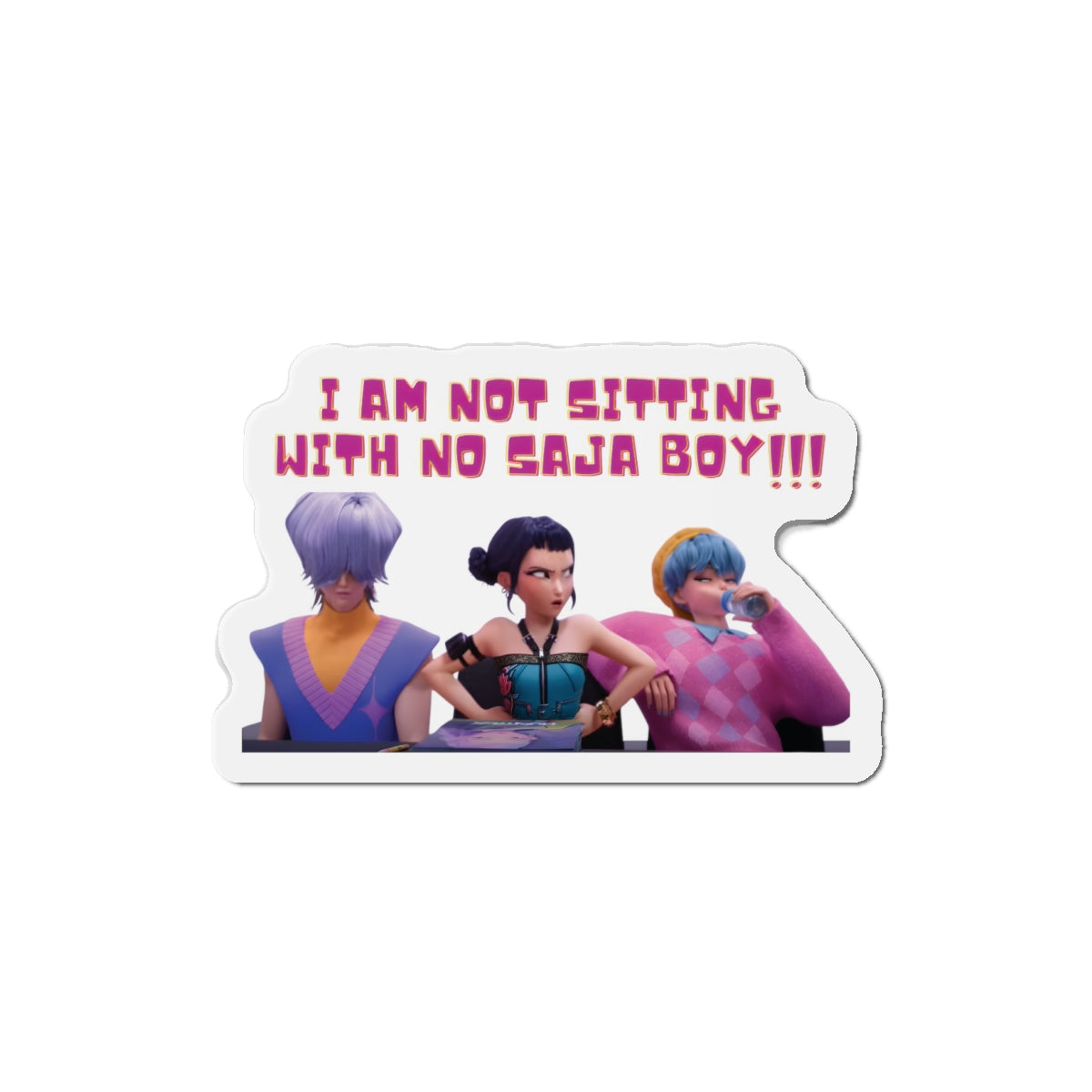 Kpop Demon Hunters Huntrix Zoey Saja Boys Mystery and Baby Zoeystery Fan Signing Magnet