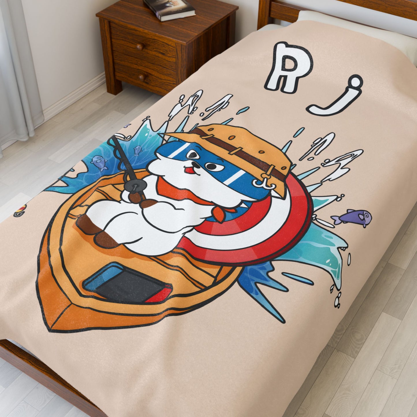 Beige RJ Blanket - BT21 Single Design