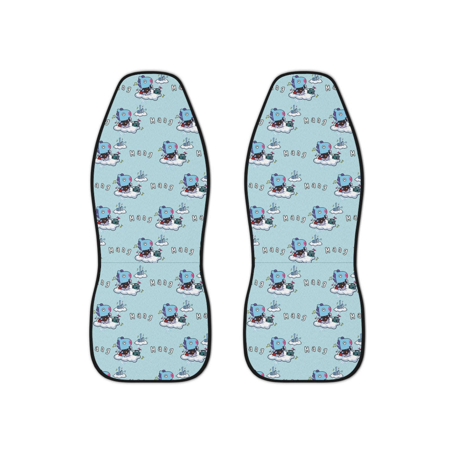 BT21 Mang Blue Car Seat Cover Pattern Design - Identical Set of 2