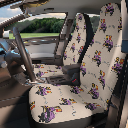 BT21 Shooky Beige Car Seat Cover Pattern Design - Identical Set of 2