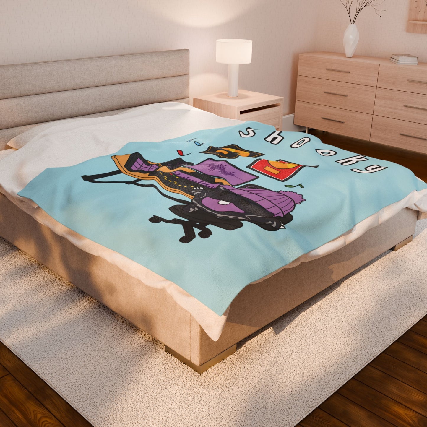 Blue Shooky Blanket - BT21 Single Design