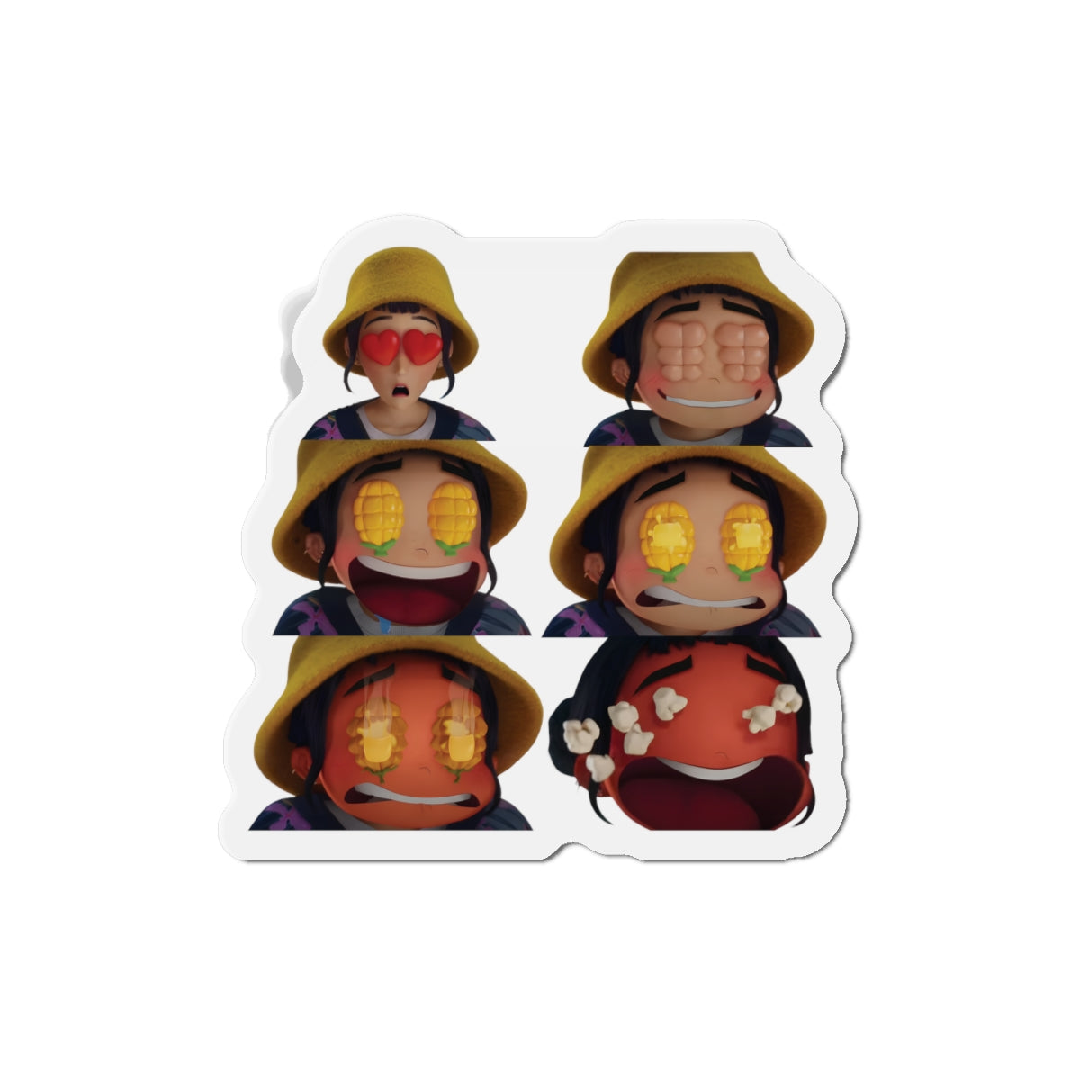 Kpop Demon Hunters Huntrix Zoey Popcorn Eyes Sequence Magnet