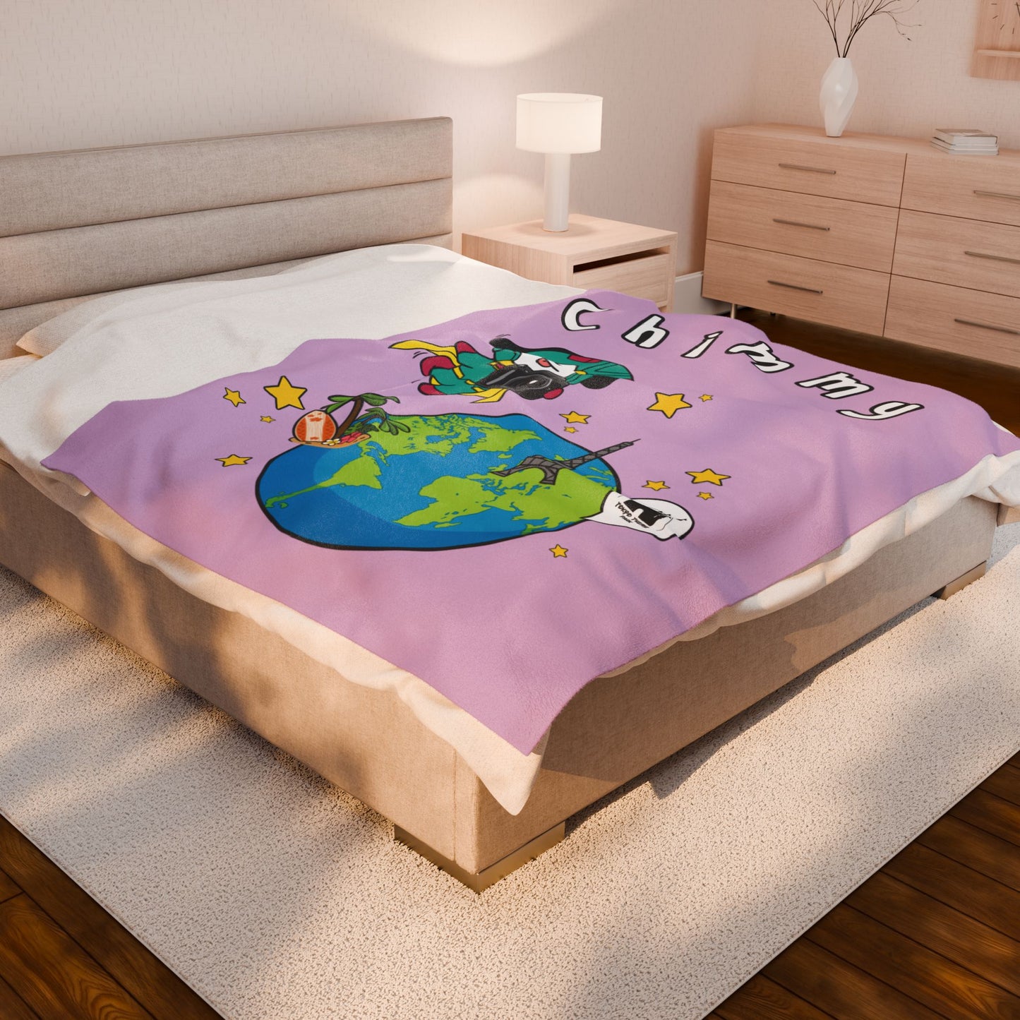 Purple Chimmy Blanket - BT21 Single Design