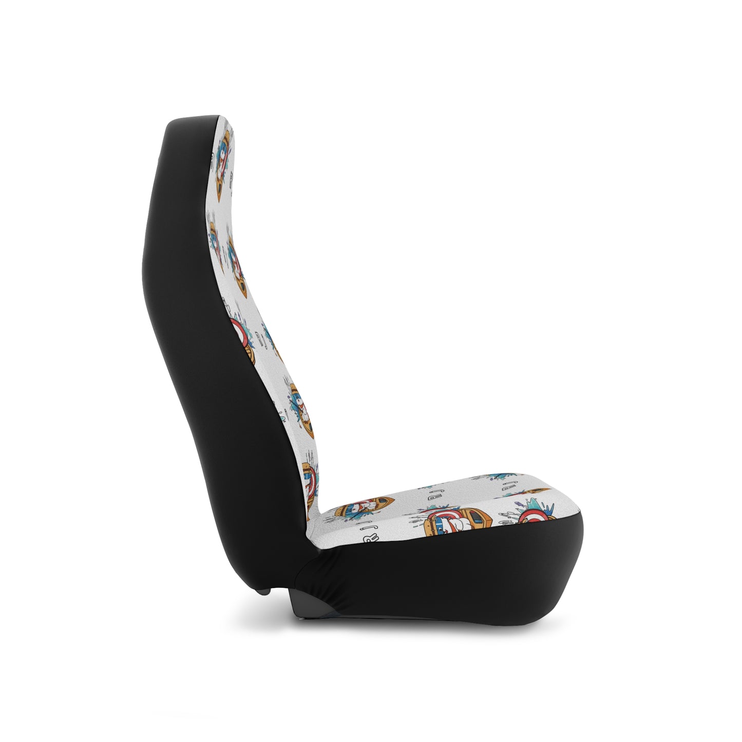 BT21 RJ White Car Seat Cover Pattern Design - Identical Set of 2
