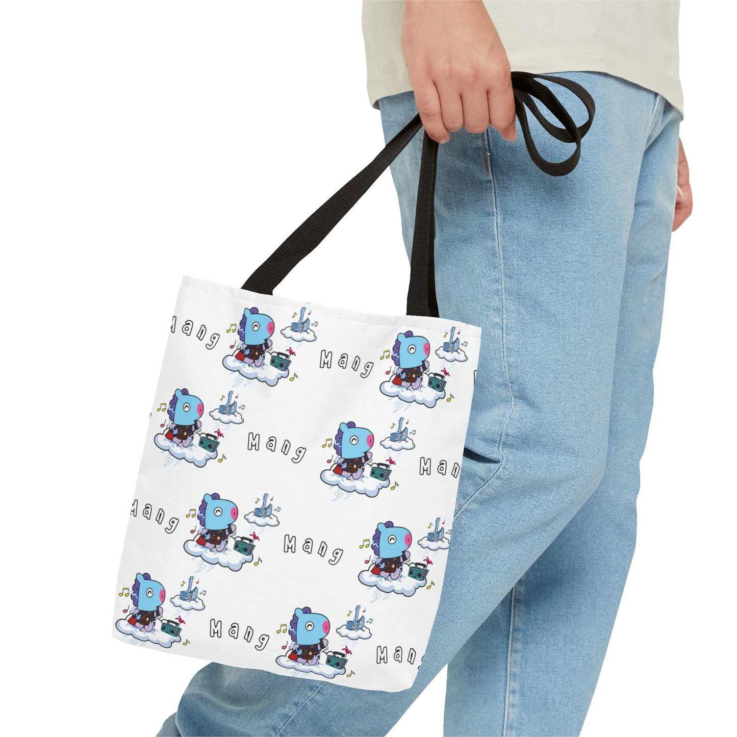 BT21 Mang White Tote Bag Pattern Design