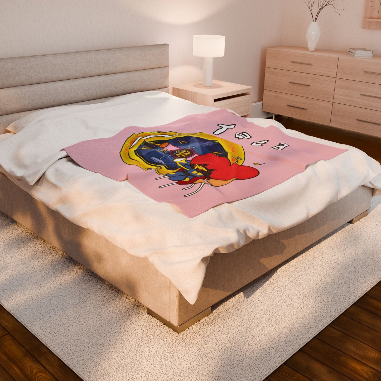 Pink Tata Blanket - BT21 Single Design