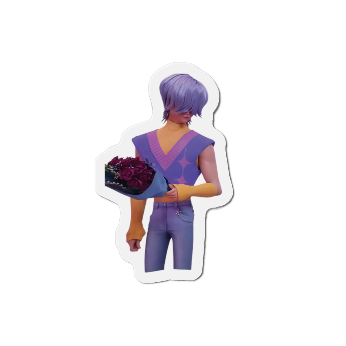 Kpop Demon Hunters Saja Boys Mystery Saja Holding Flowers Magnet