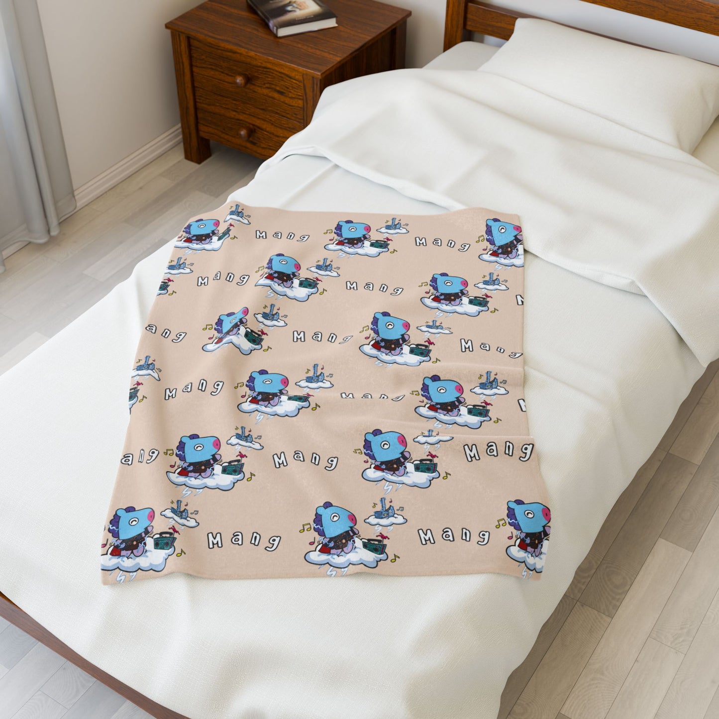 Beige Mang Blanket - BT21 Pattern Design