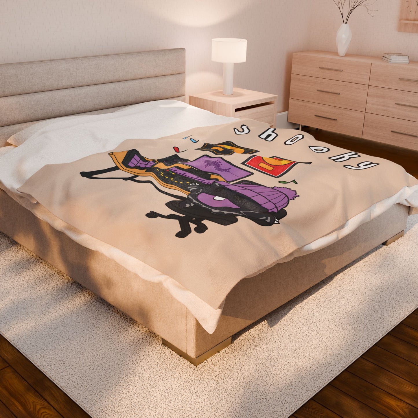 Beige Shooky Blanket - BT21 Single Design