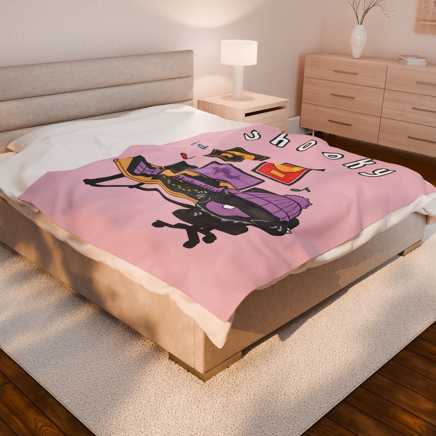 Pink Shooky Blanket - BT21 Single Design