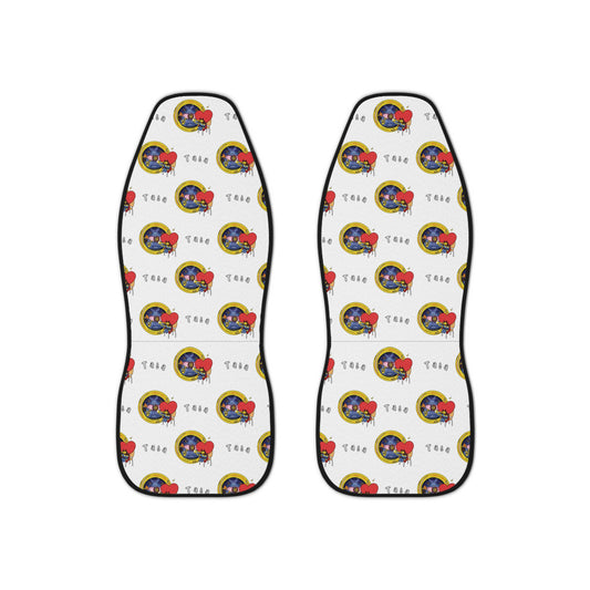 BT21 Tata White Car Seat Cover Pattern Design - Identical Set of 2