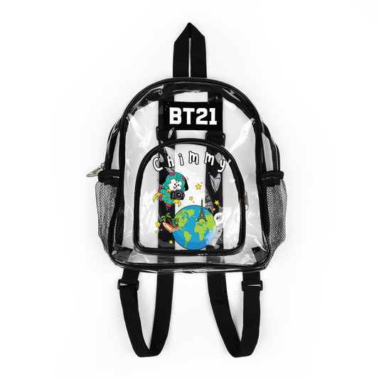 BT21 Chimmy Clear Stadium Backpack Concert Bag (Fully Clear) — Stadium Approved