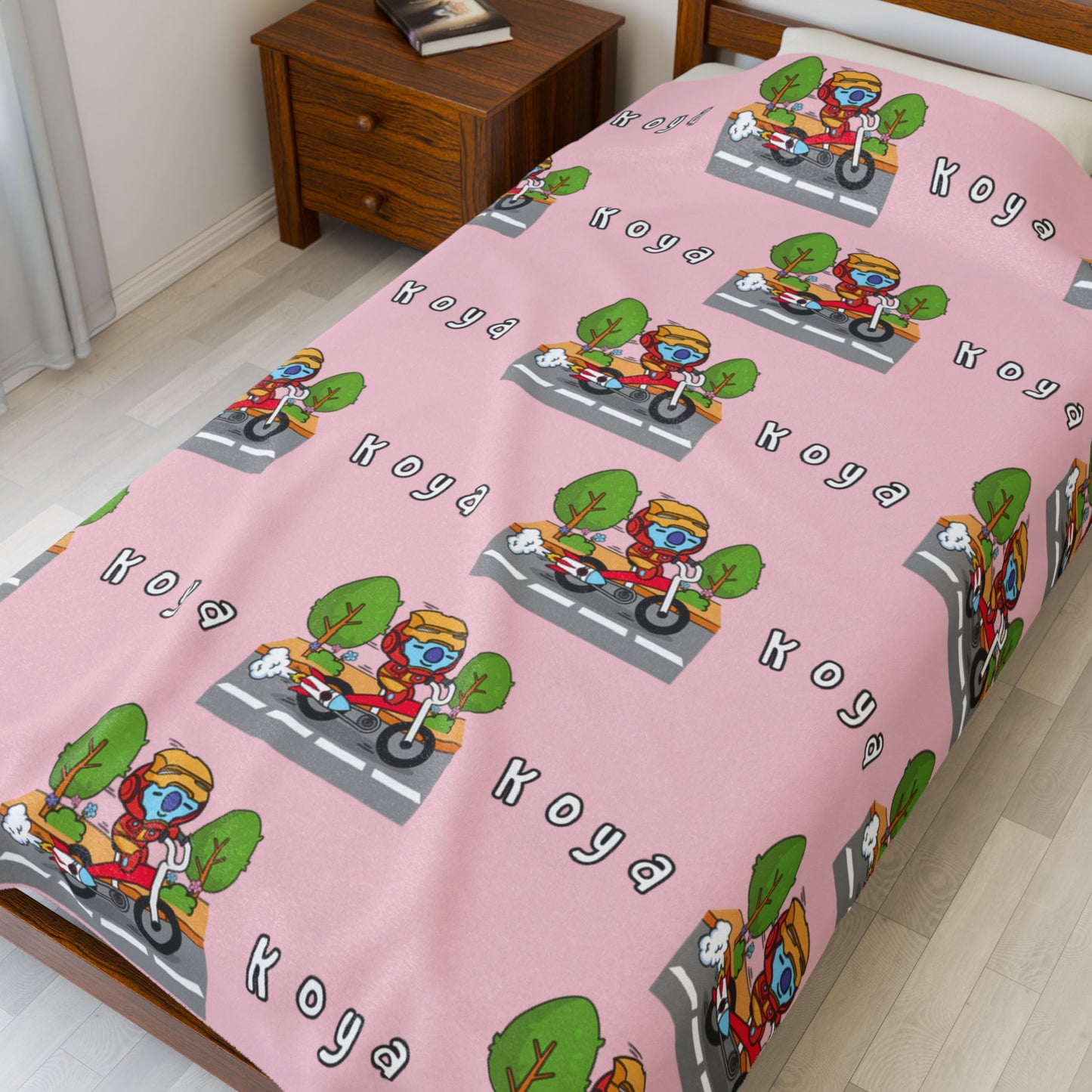 Pink Koya Blanket - BT21 Pattern Design