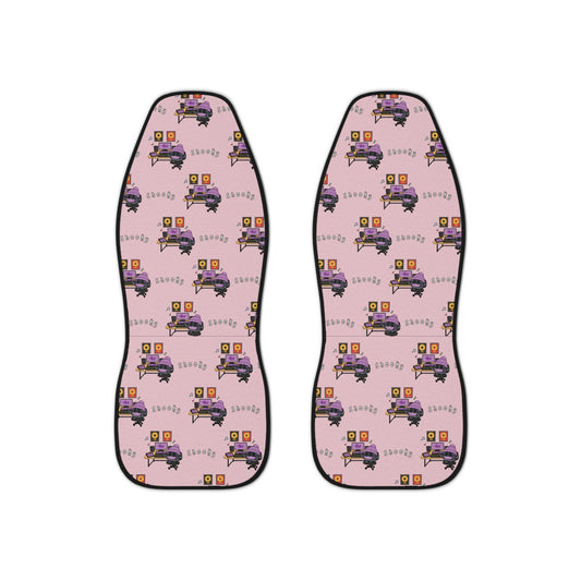 BT21 Shooky Pink Car Seat Cover Pattern Design - Identical Set of 2