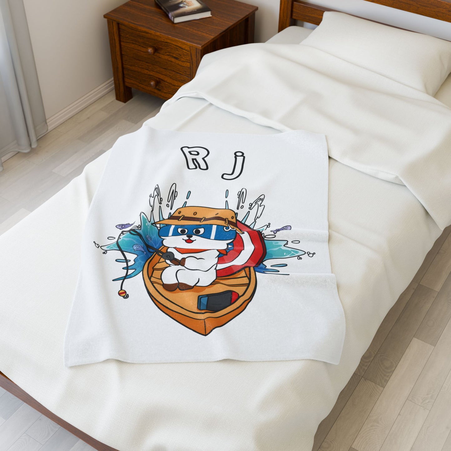 White RJ Blanket - BT21 Single Design
