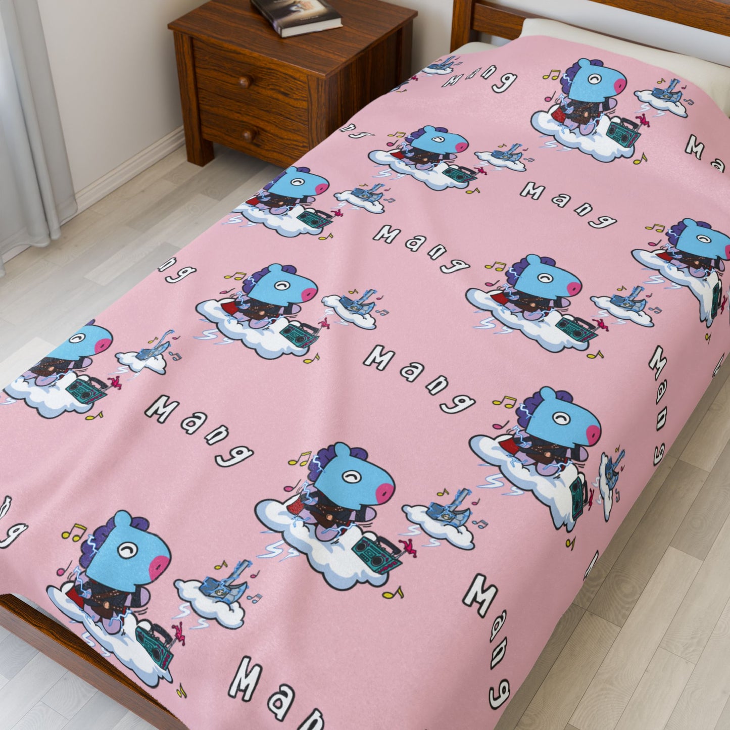 Pink Mang Blanket - BT21 Pattern Design