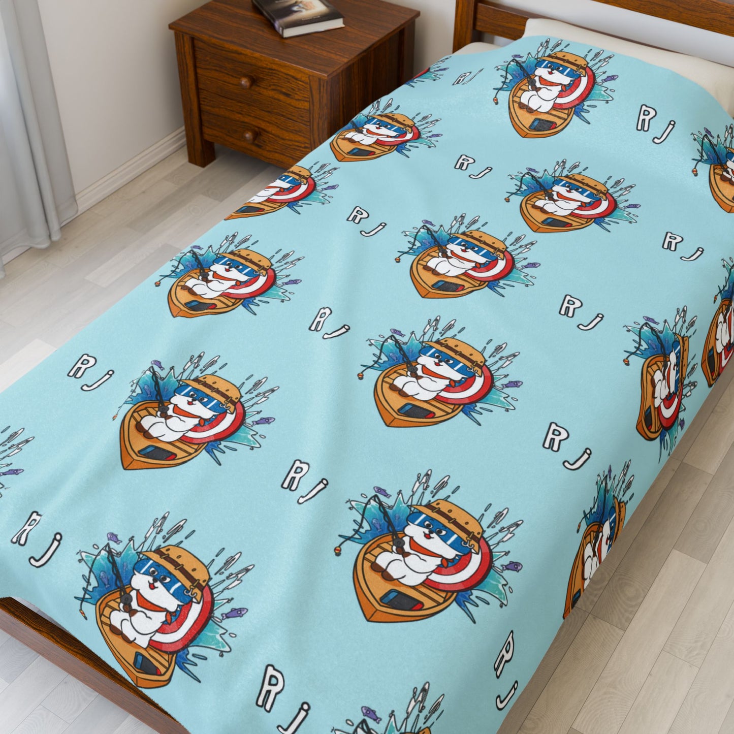 Blue RJ Blanket - BT21 Pattern Design
