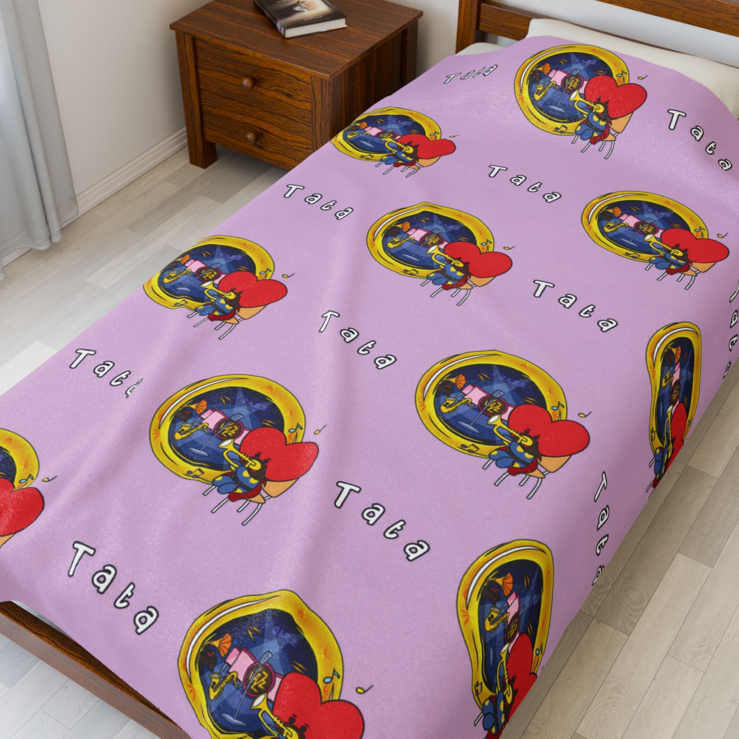 Purple Tata Blanket - BT21 Pattern Design