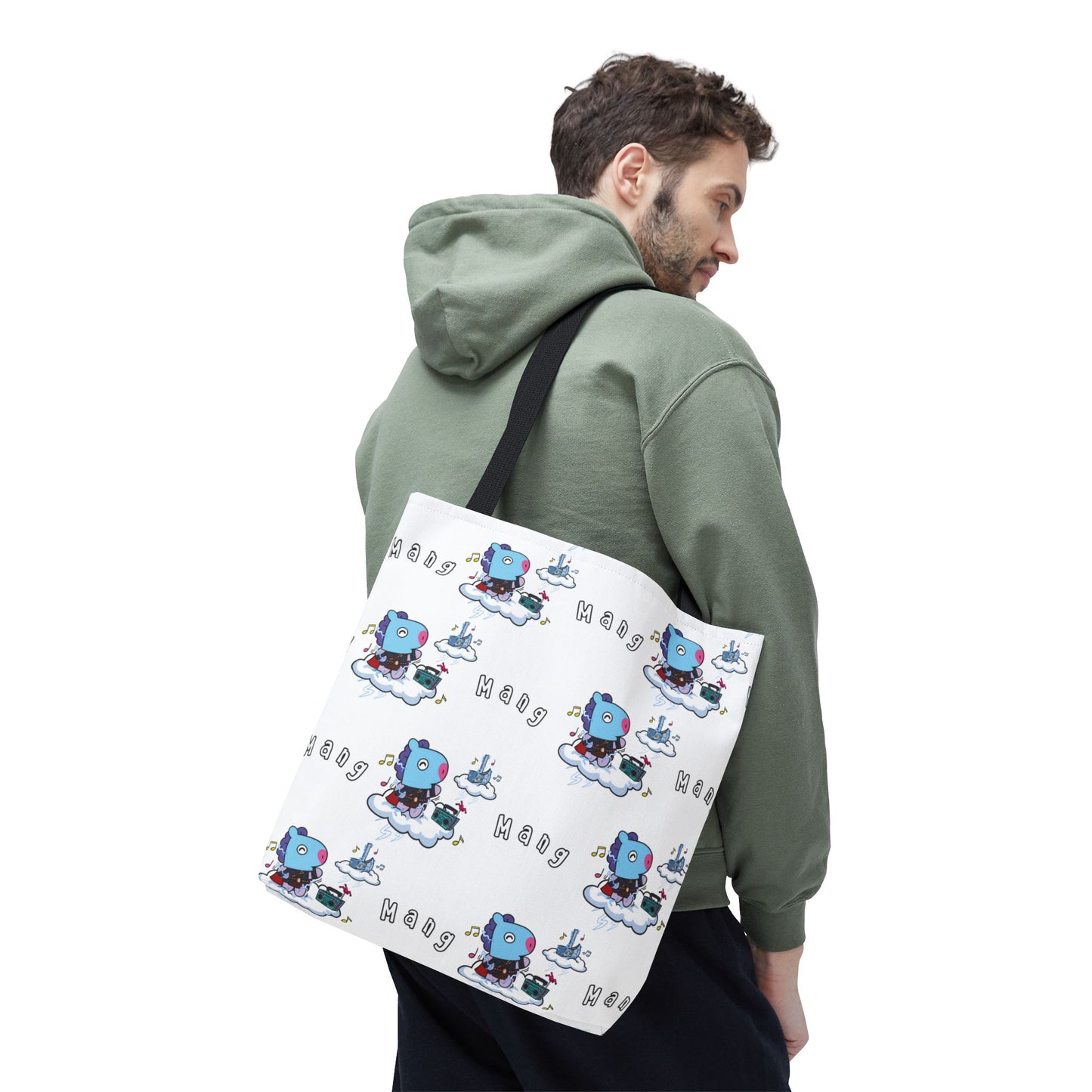 BT21 Mang White Tote Bag Pattern Design