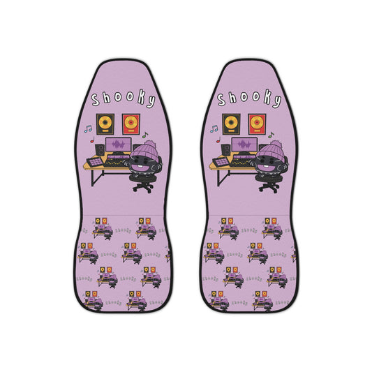 BT21 Shooky Purple Car Seat Cover Single Pattern Combo Design - Identical Set of 2