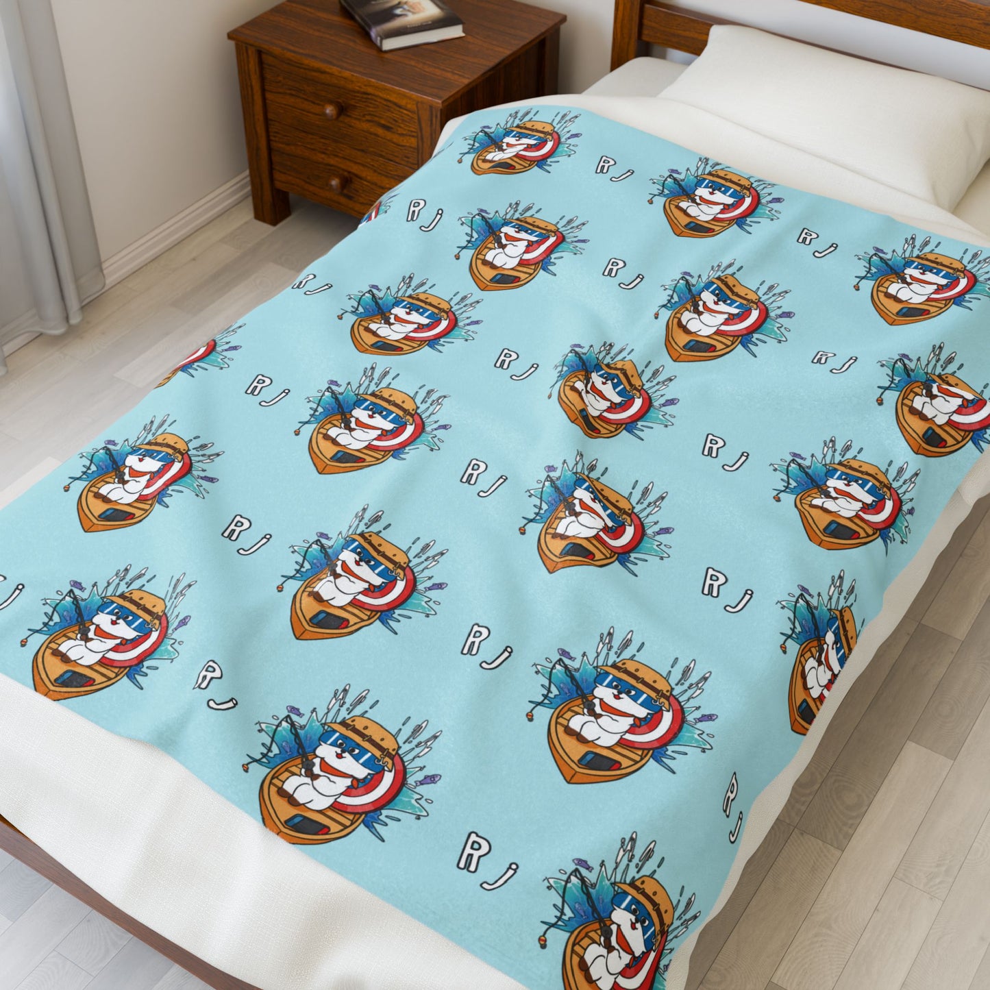 Blue RJ Blanket - BT21 Pattern Design