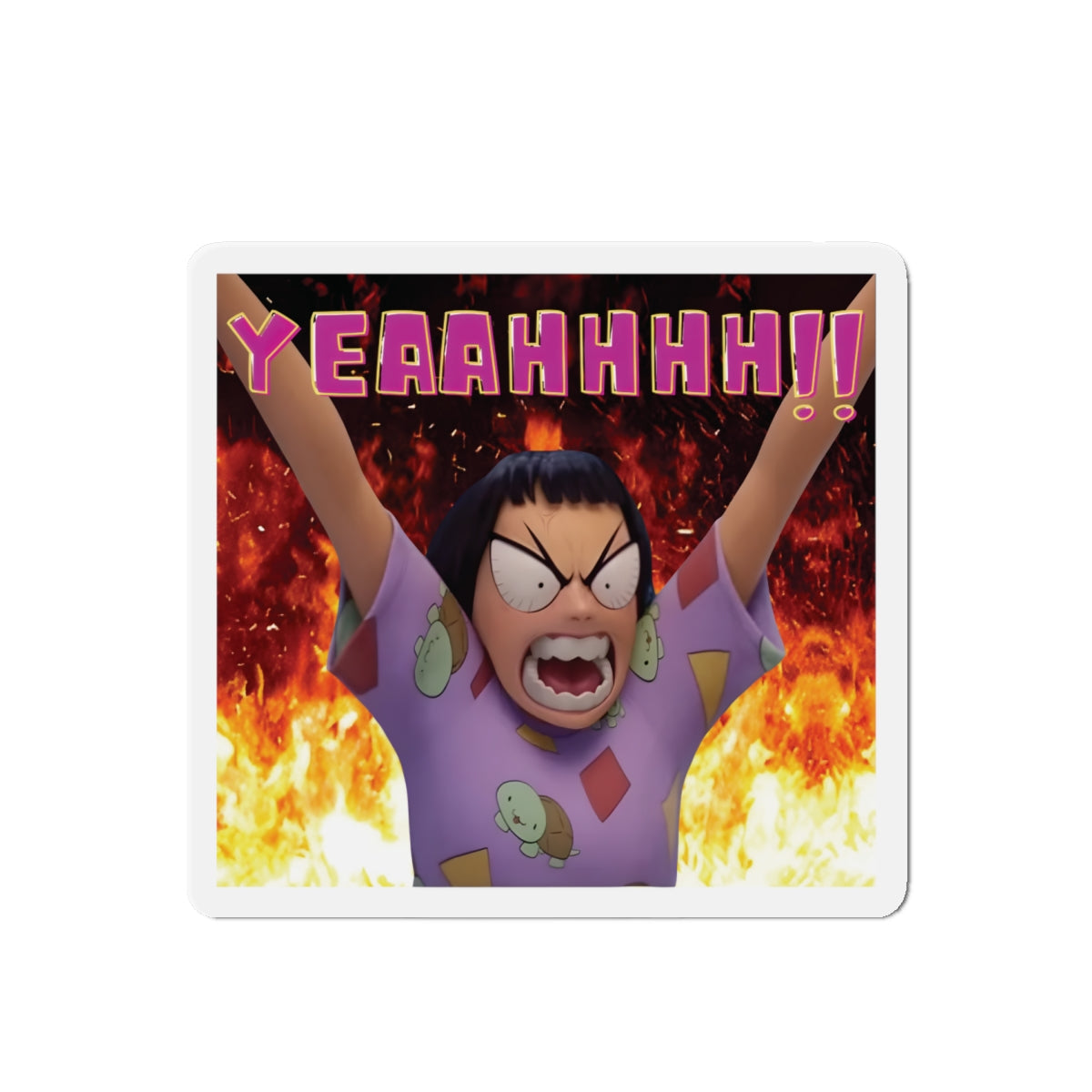 Kpop Demon Hunters Huntrix Zoey YEAHHH Funny Face Magnet