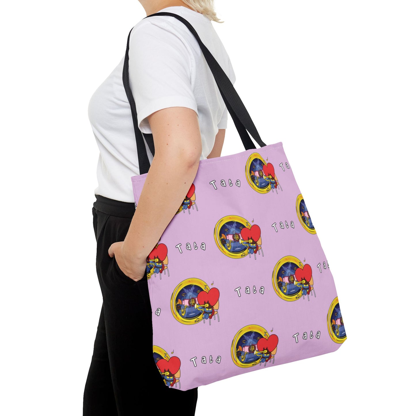 BT21 Tata Purple Tote Bag Pattern Design