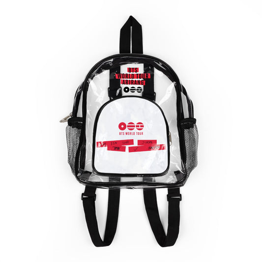 BTS Arirang 2026 World Tour Clear Panel Backpack (White Colored Front) — Not Stadium Approved