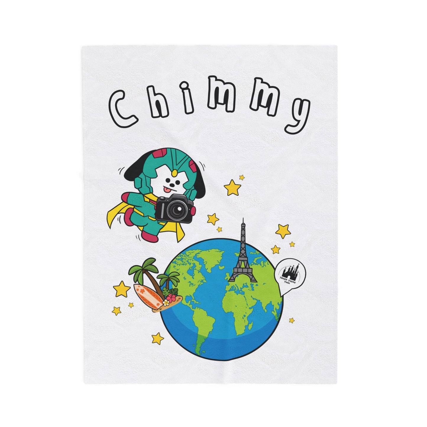 White Chimmy Blanket - BT21 Single Design