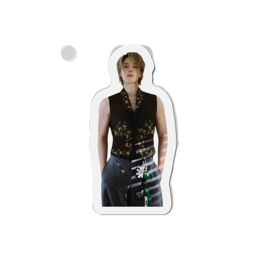 BTS Park Jimin Dior Photoshoot Wearing a Vest With Flowers Magnet