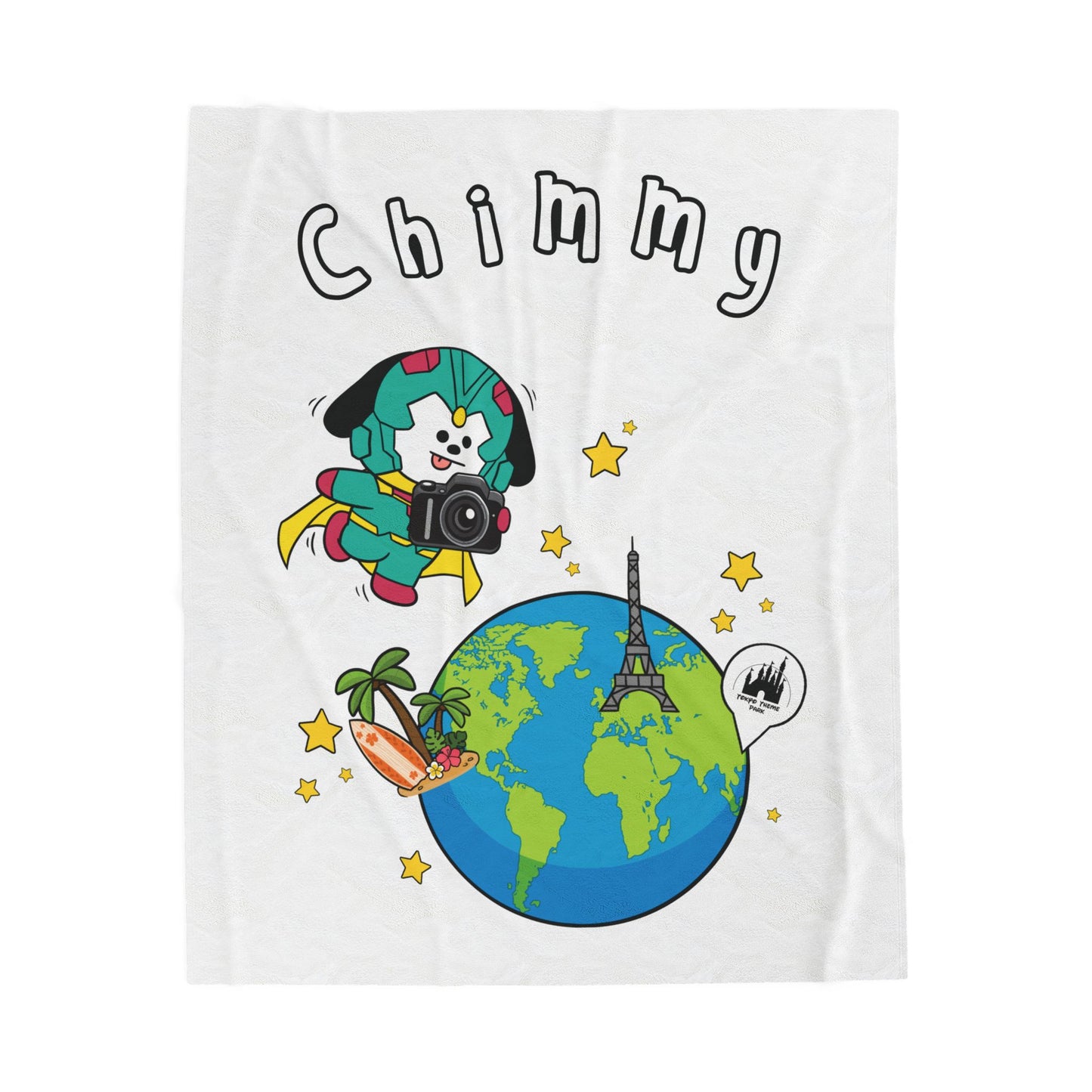 White Chimmy Blanket - BT21 Single Design