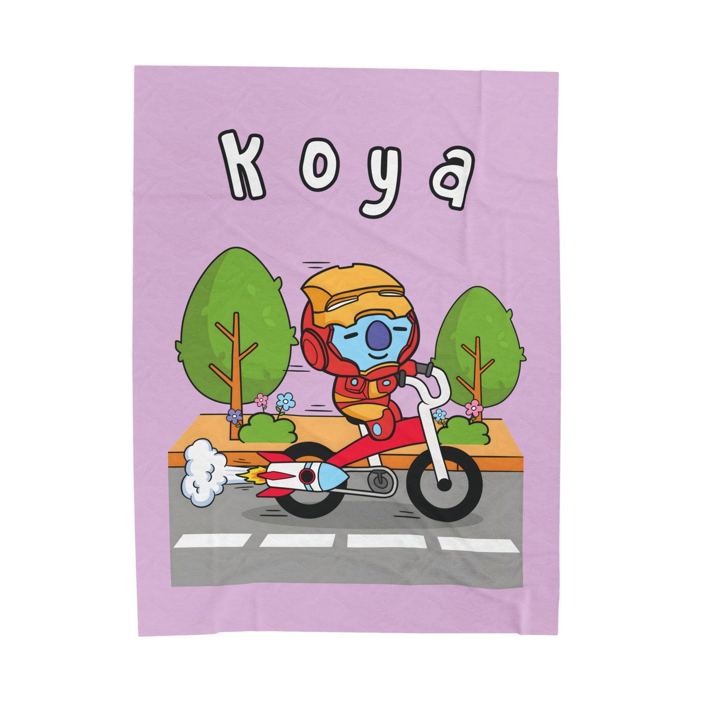 Purple Koya Blanket - BT21 Single Design