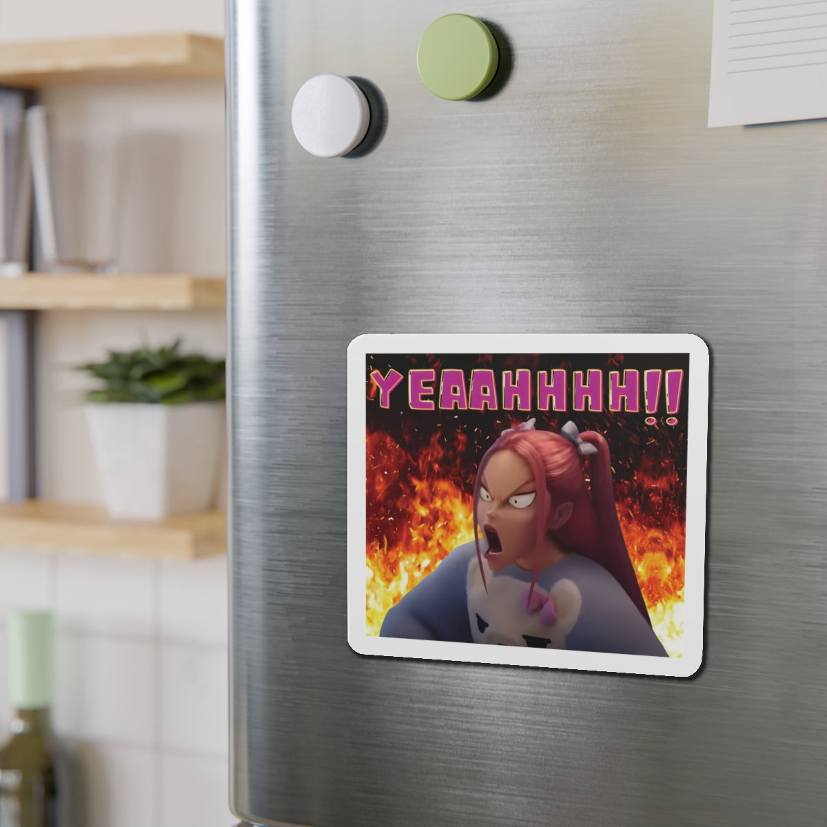 Kpop Demon Hunters Huntrix Mira YEAHHH Funny Face Magnet Pose 2