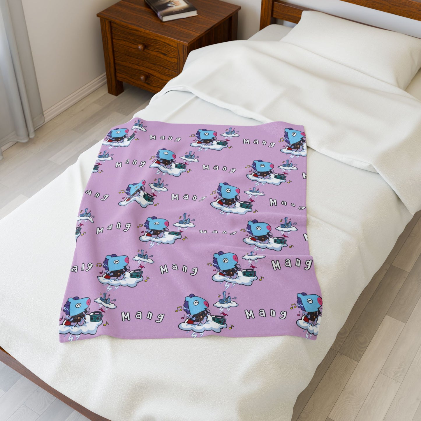 Purple Mang Blanket - BT21 Pattern Design