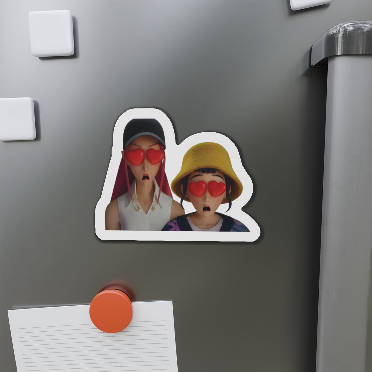 Kpop Demon Hunters Huntrix Mira And Zoey Hearts For Eyes Magnet