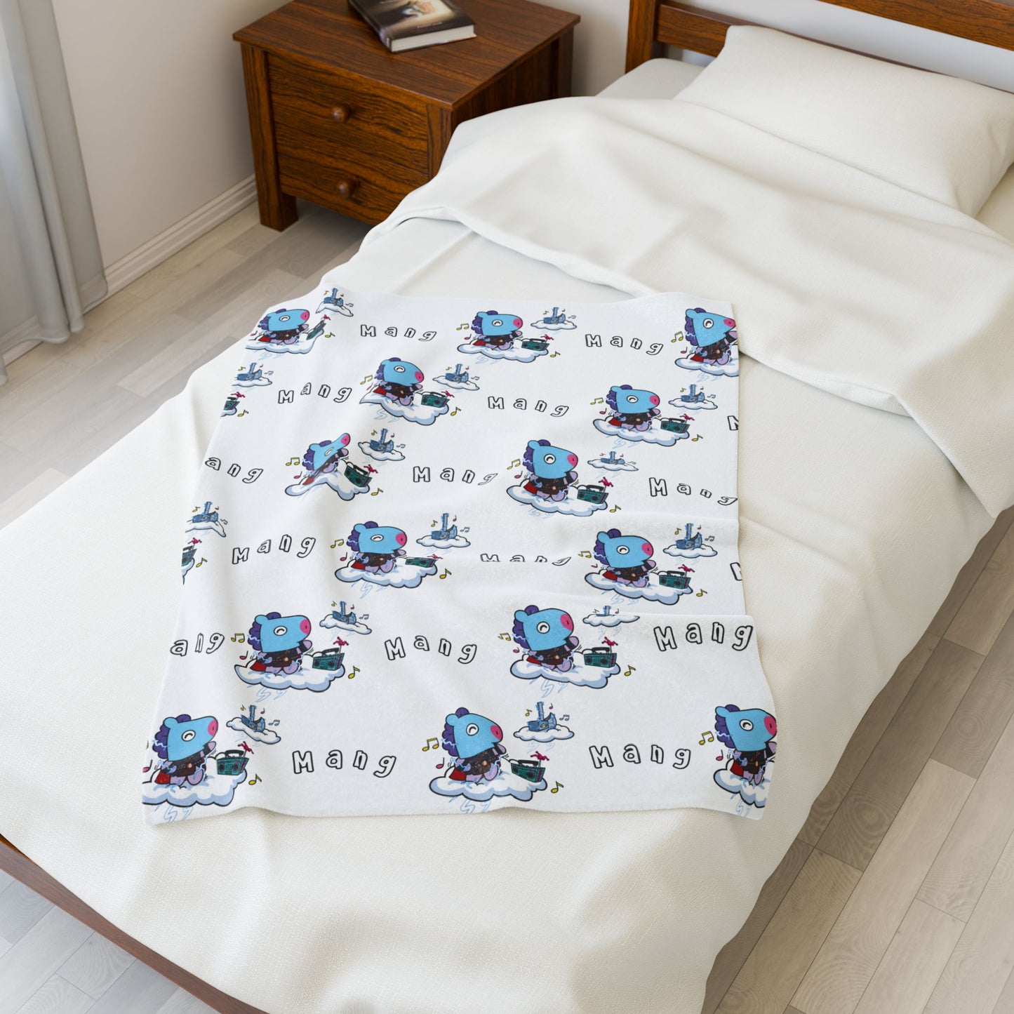White Mang Blanket - BT21 Pattern Design