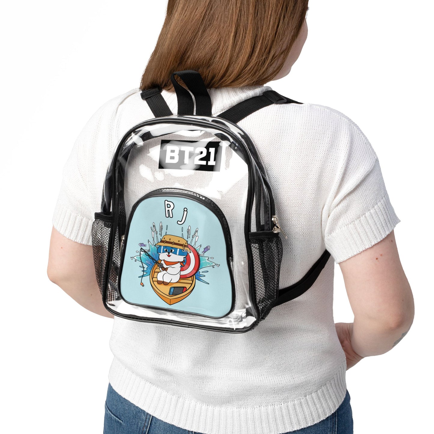 BT21 RJ Clear Stadium Concert Bag With Blue Background