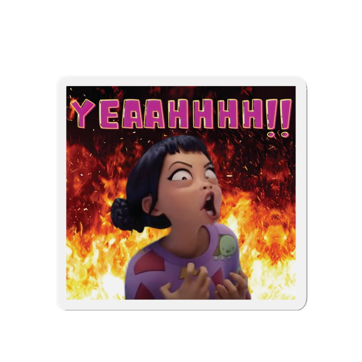 Kpop Demon Hunters Huntrix Zoey YEAHHH Funny Face Magnet Pose 2