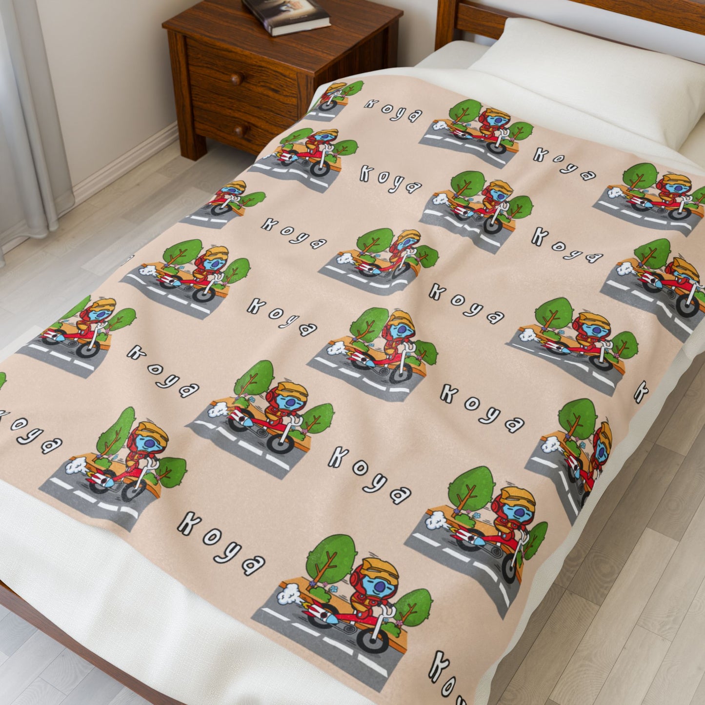 Beige Koya Blanket - BT21 Pattern Design